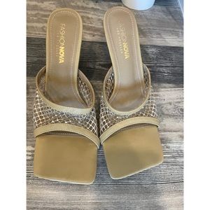 Nude rhinestone sandals never worn!
